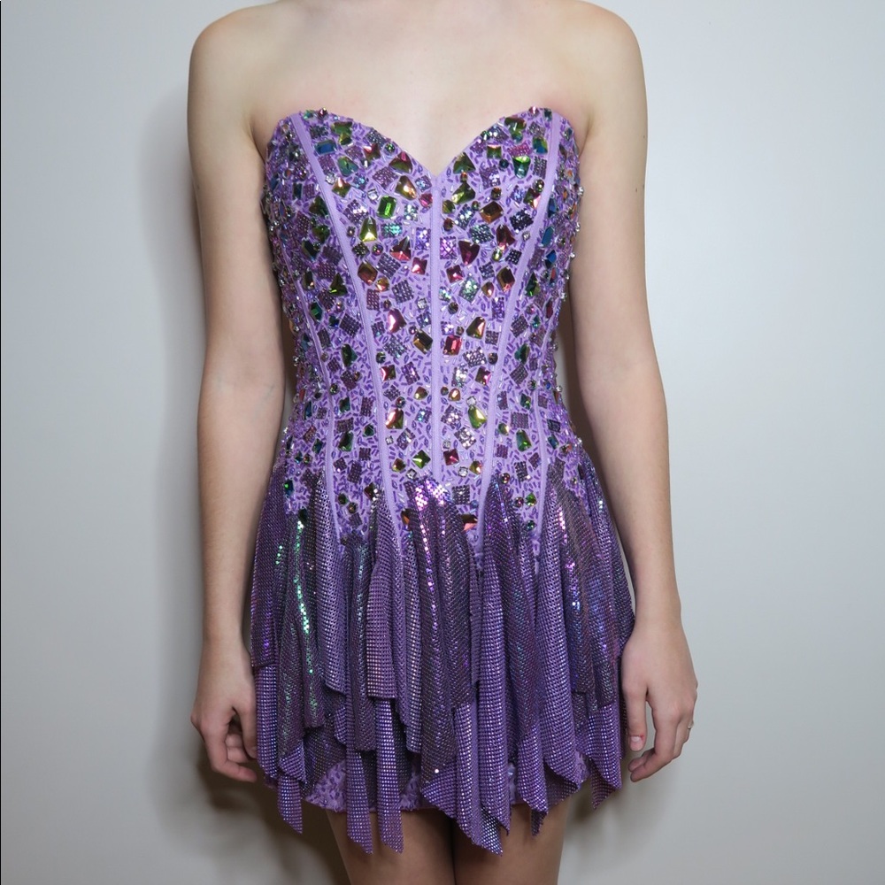 Sherri Hill metal mesh cocktail dress